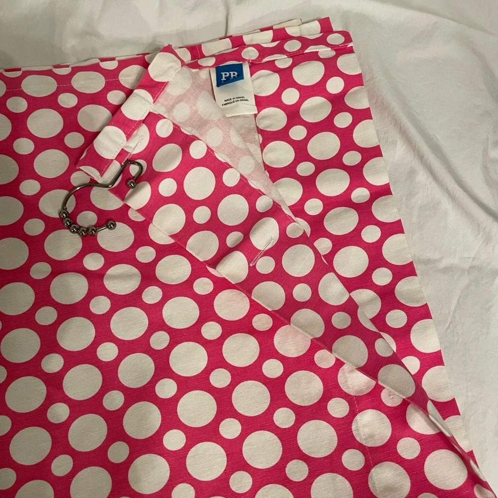 Pottery Barn Teen Pink and White Polka Dot shower curtain